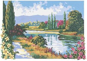 Collection D'Art  Tapestry Canvas 40X50 Riverbank