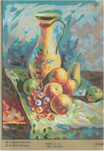 Collection D'Art  Tapestry Canvas 40X50 Tall Jug & Fruit