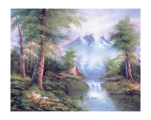 Collection D'Art  Tapestry Canvas 40X50 Misty Mountain Scene