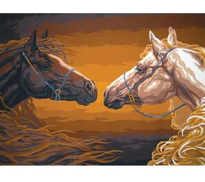 Collection D'Art  Tapestry Canvas 40X50 Horses