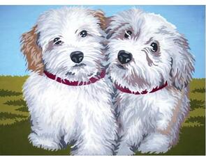 Collection D'Art  Tapestry Canvas 40X50 Terrier Puppies