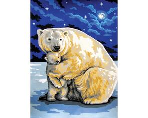 Collection D'Art  Tapestry Canvas 40X50 Polar Bear & Cub