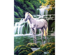 Collection D'Art  Tapestry Canvas 40X50 Horse At Waterfall