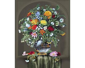 Collection D'Art  Tapestry Canvas 40X50 Large Floral Arrangement