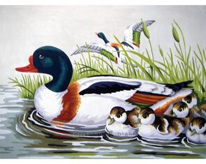 Collection D'Art  Tapestry Canvas 40X50 Duck Family