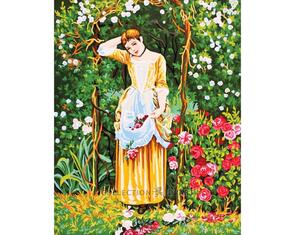 Collection D'Art  Tapestry Canvas 50X60 Lady In Arbour