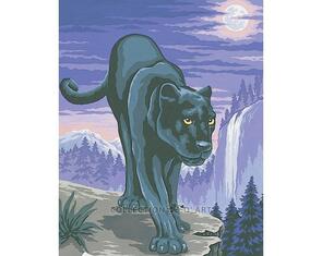 Collection D'Art  Tapestry Canvas 50X60 Black Panther