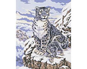 Collection D'Art  Tapestry Canvas 50X60 Snow Leopard