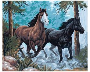 Collection D'Art  Tapestry Canvas 50X60 Two Horses