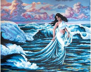 Collection D'Art  Tapestry Canvas 50X60 Girl In Waves