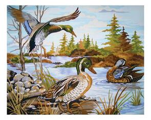 Collection D'Art  Tapestry Canvas 50X60 Ducks On River