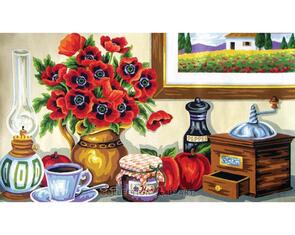 Collection D'Art  Tapestry Canvas 40X60 Still Life With Poppies