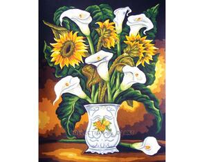Collection D'Art  Tapestry Canvas 50X60 Arum Lilies & Sunflowers