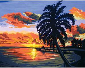 Collection D'Art  Tapestry Canvas 50X60 Sunset On Lagoon