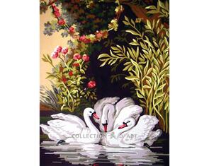 Collection D'Art  Tapestry Canvas 50X60 Three Swans
