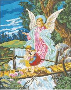 Collection D'Art  Tapestry Canvas 50X60 Guardian Angel