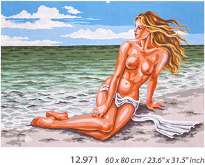 Collection D'Art  Tapestry Canvas 60X80 Nude On Beach
