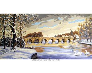 Collection D'Art  Tapestry Canvas 60X110 Bridge In Winter