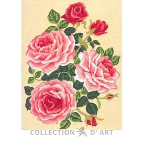 Collection D'Art  Tapestry Canvas 20X25 Pink Roses