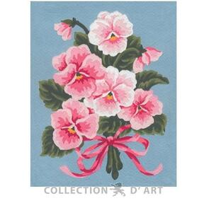 Collection D'Art  Tapestry Canvas 20X25 Pink Pansies