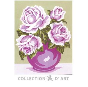 Collection D'Art  Tapestry Canvas 20X25 Vase Of Roses