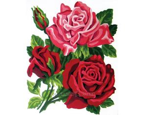 Collection D'Art  Tapestry Canvas 20X25 Red Roses