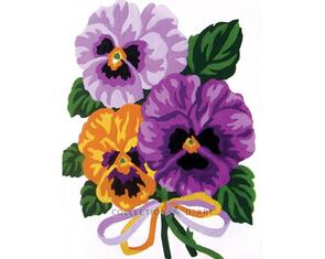 Collection D'Art  Tapestry Canvas 20X25 Pansies