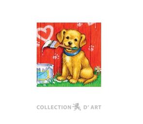 Collection D'Art  Tapestry Canvas 20X25Cm Dog With Paint Brush