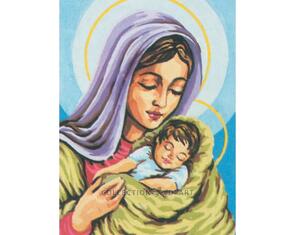 Collection D'Art  Tapestry Canvas 30X40 Madonna (Purple) & Child