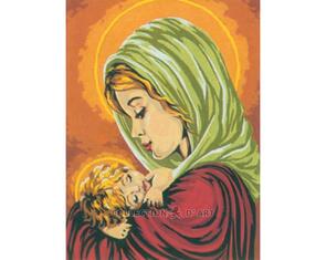 Collection D'Art  Tapestry Canvas 30X40 Madonna (Lime) & Child