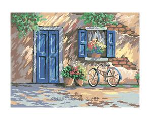Collection D'Art  Tapestry Canvas 30X40 Bicycle Under Window