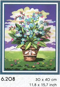 Collection D'Art  Tapestry Canvas 30X40 Pot Of Primulas