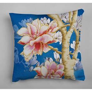 Diamond Dotz Magnolias On Blue 2 Diamond Art Decorative Pillow Kit