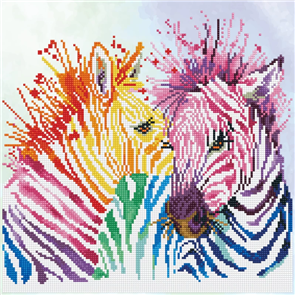 Diamond Dotz  Art Kit - Rainbow Zebras 15.7 x 15.7"