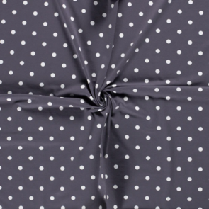 Nooteboom Cotton Jersey - Printed Dots #11810 - Colour 068 - Dark Grey