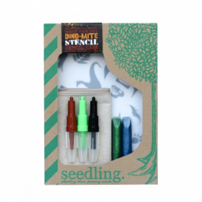 Seedling Design your Own Dino Stencil Pencil Case