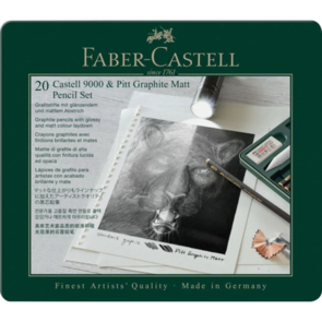 Faber-Castell Castell 9000 & Pitt Graphite Matt Pencil Set/20