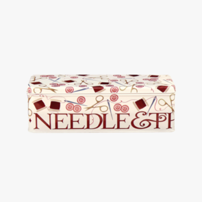 Emma Bridgewater Long Rectangle Tin, Hinge Lid - Needle & Thread