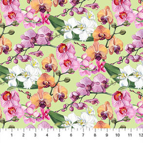 Northcott Michel Design Works Orchids in Bloom DP23870-74 GREEN MULTI