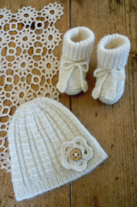 Lisa F BC116 - Ariel Hat and Booties - Knitting Pattern/Kit