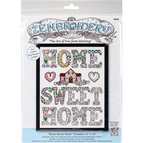 Design Works Zenbroidery Stamped Embroidery - Home Sweet Home 14"x18"