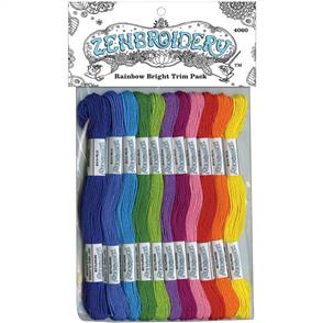 Design Works Zenbroidery - Stitching Trim Pack 12/Pkg - Rainbow