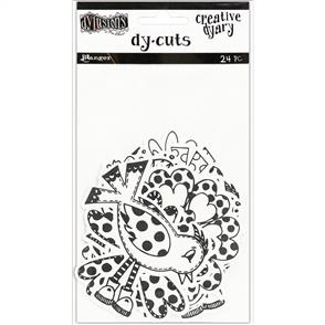 Ranger Ink Dylusions Creative Dyary Die Cuts - Black & White Birds & Flowers