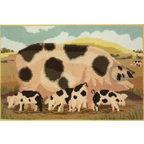 Elizabeth Bradley  Tapestry Kit - The Gloucester Old Spot Sow & Piglets