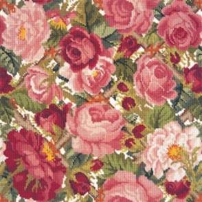 Elizabeth Bradley Tapestry Kit - Rose Trellis Cream Background Wool