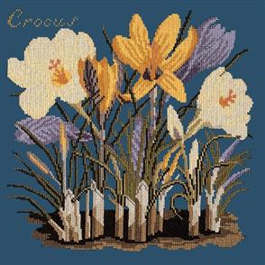 Elizabeth Bradley Tapestry Kit - The Crocus (Dark Blue Background Wool)