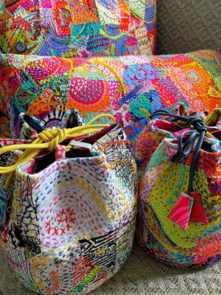 Wendy Williams Pattern - Embroidered Boro Bag & Pillow Cushion