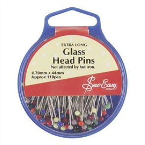 Sew Easy  Extra Long Glass Head Pins Multicoloured