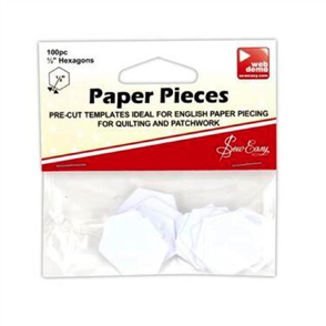 Sew Easy Paper Pieces - Pre Cut Hexagon 100/Pkg