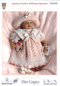 Peter Gregory Pattern EX0090 - Christening Day Baby Doll Outfit in DK